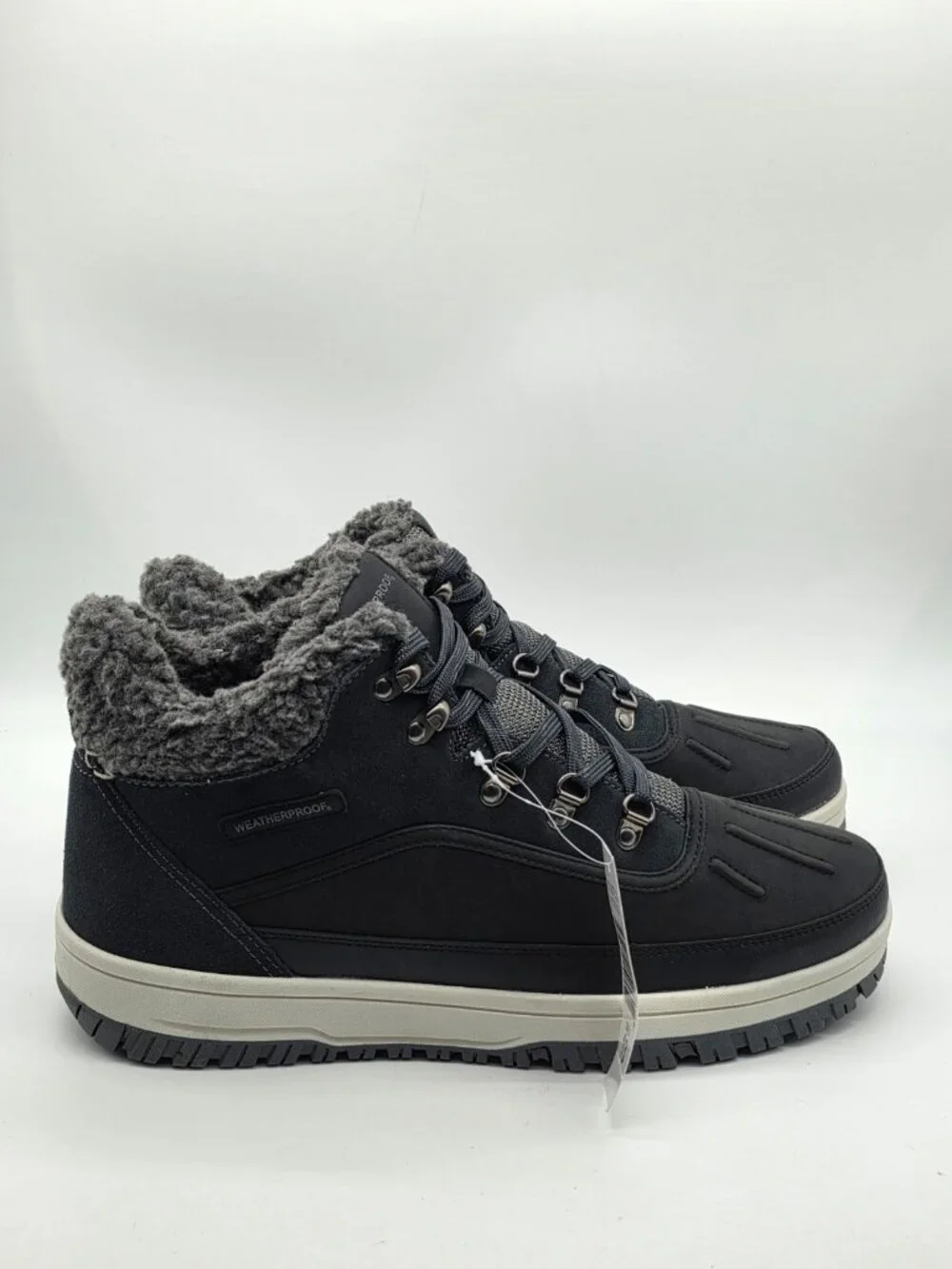 Weatherproof Mens Landon Sneaker Boots Size 13 Gray Lined Suede Memory Foam Shoe